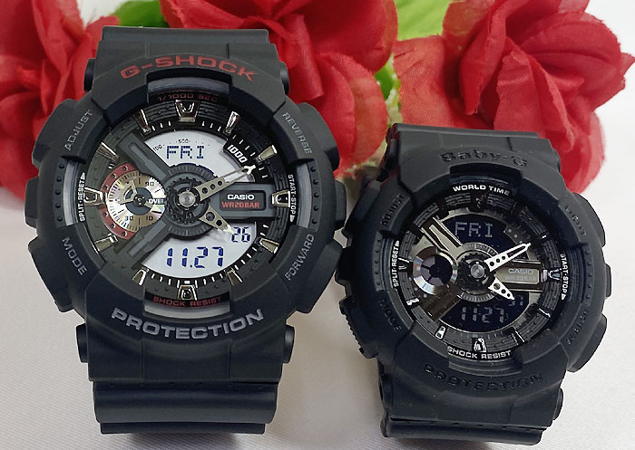 時間指定不可 恋人達のgショック ペアウォッチgショック G Shock Baby G ペア腕時計 カシオ 2本セット ベビーg アナデジ Ga 110 1ajf Ba 110bc 1ajf お揃い ギフト 人気 ラッピング無料 クリスマスプレゼント 即納 Silk Water Ge