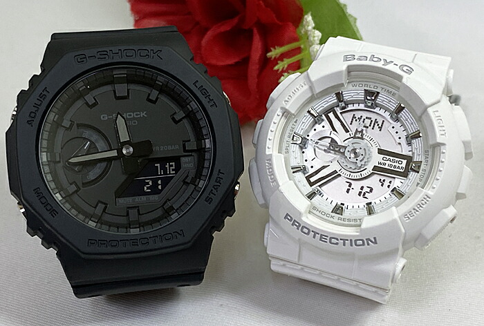 【愛の証 一緒にタフな時を刻もう】Gショック ペアウオッチ G-SHOCK BABY-G ペア腕時計 カシオ 2本セット GA-2100-1A1JF BA-110-7A3JF ペアウオッチ　ブランド 婚約 夫婦 高級 クリスマス プレゼント 誕生日 御祝い還暦 銀婚式 結婚記念日 婚約｜時計のジュエリータイム　ムラタ 24,750円