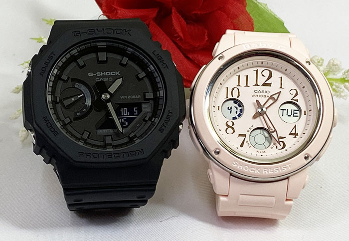 【愛の証 一緒にタフな時を刻もう】Gショック ペアウオッチ G-SHOCK BABY-G ペア腕時計 カシオ 2本セット GA-2100-1A1JF BGA-150EF-4BJF クリスマス プレゼント 誕生日 御祝い還暦 銀婚式 結婚記念日 婚約人気 婚約夫婦 高級クリスマス プレゼント｜時計のジュエリータイム　ムラタ