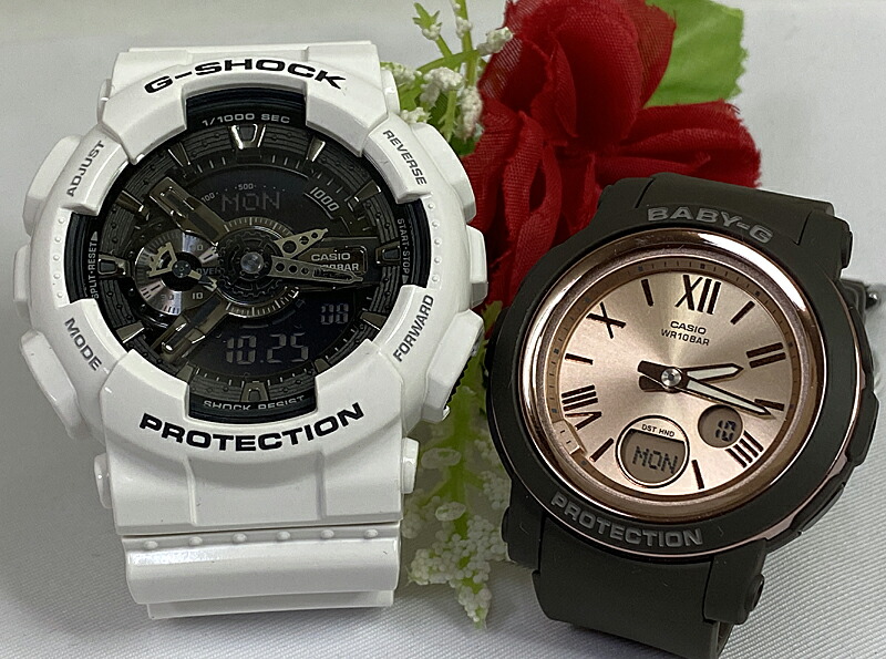 【愛の証 一緒にタフな時を刻もう】ペアウオッチ gショックGショックペア G-SHOCK BABY-G ペアウォッチ ペア腕時計 カシオ 2本セット アナデジ GA-110GW-7AJF BGA-290-5AJF プレゼント 人気 婚約 夫婦 高級 クリスマス プレゼント おすすめ|時計のジュエリータイム ムラタ