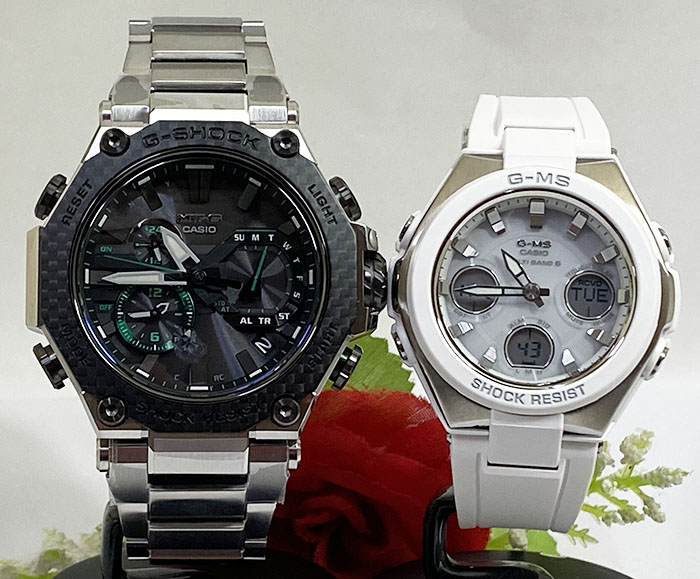 恋人たちのGショックペア G-SHOCK BABY-G ペアウォッチ ペア腕時計 カシオ 2本セット gショック 電波ソーラー MTG-B2000XD-1AJF MSG-W100-7AJF 人気 ラッピング無料 クリスマスプレゼント