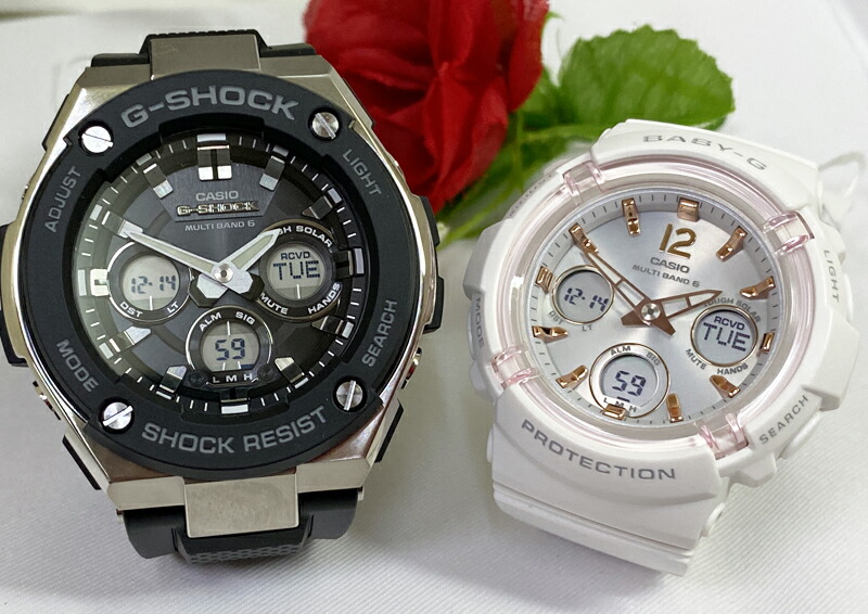 【愛の証 一緒にタフな時を刻もう】Gショックペア G-SHOCK BABY-G ペアウォッチ カシオ 2本セット 電波ソーラー GST-W300-1AJF BGA-2800-7AJF 人気 婚約 夫婦 高級 クリスマス プレゼント おすすめ|時計のジュエリータイム ムラタ