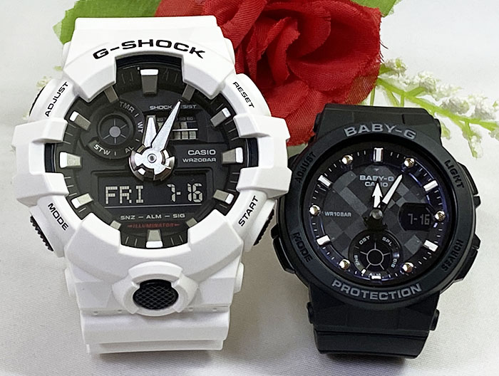 恋人たちのgショック ペアウオッチ G Shock Baby G ペア腕時計 カシオ 2本セット Gショック ベビーg Ga 700 7ajf Bga 250 1ajf 人気 ラッピング無料 G Shock 手書きのメッセージカードお付けします あす楽対応 ホワイト 白 ブラック 黒 クリスマスプレゼント Voli Me