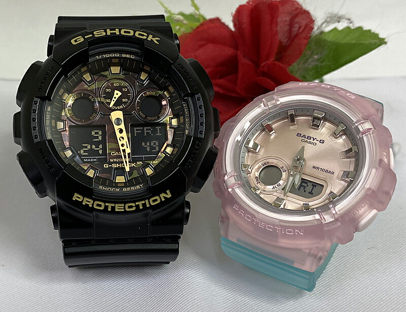 恋人たちのgショックペアウオッチ G Shock ペア腕時計 カシオ Ga 100cf 1a9jf Bga 280 4a3jf プレゼント ギフト ラッピング無料 G Shock メッセージカード手書きします あす楽対応 クリスマスプレゼント Ice Org Br