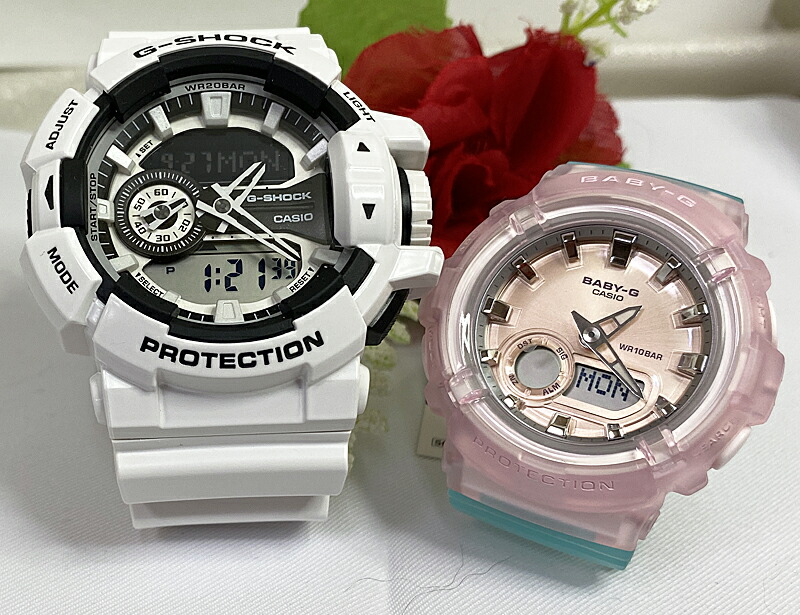 恋人たちのgショックペア G Shock Baby G ペアウォッチ ペア腕時計 カシオ 2本セット Gショック ベビーg アナデジ Ga 400 7ajf Bga 280 4a3jf お揃い プレゼント ギフト 人気 ラッピング無料 新品 メッセージカード手書きします クリスマス Ice Org Br