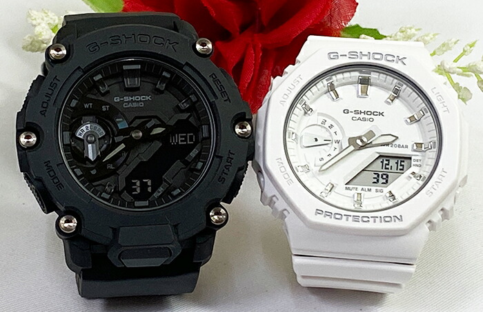 【愛の証 一緒にタフな時を刻もう】Gショック ペアウオッチ G-SHOCK ペア腕時計 カシオ 2本セット gショック アナデジ GA-2200BB-1AJF GMA-S2100-7AJF プレゼント 誕生日 御祝い 銀婚式 結婚記念日 婚約 婚約　夫婦 高級クリスマス プレゼント｜時計のジュエリータイム　ムラタ