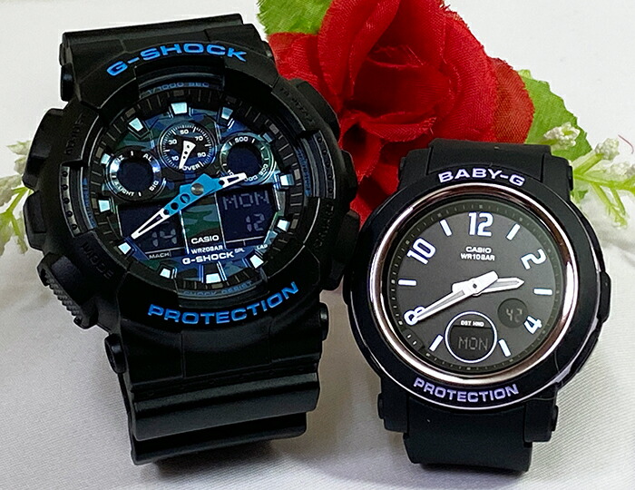 【愛の証 一緒にタフな時を刻もう】ペアウオッチ gショックGショック ペアウオッチ G-SHOCK BABY-G ペア腕時計 カシオ 2本セット GA-100CB-1AJF BGA-290DR-1AJF 電池式 人気 婚約 夫婦 高級 クリスマス プレゼント おすすめ|時計のジュエリータイム ムラタ