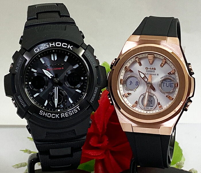 【愛の証 一緒にタフな時を刻もう】ペアウオッチ gショックGショックペア G-SHOCK BABY-G ペアウォッチ ペア腕時計 カシオ 2本セット gショック ソーラー電波 AWG-M100SBC-1AJF MSG-W600G-1AJF　人気 婚約　夫婦 高級　クリスマス プレゼント おすすめ｜時計のジュエリータイム　ムラタ
