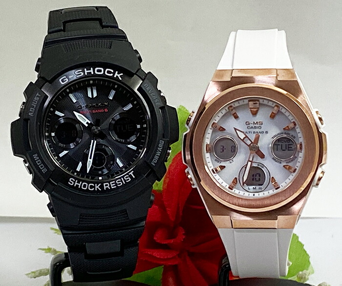 【愛の証 一緒にタフな時を刻もう】ペアウオッチ gショックGショックペア G-SHOCK BABY-G ペアウォッチ ペア腕時計 カシオ 2本セット gショック ソーラー電波 AWG-M100SBC-1AJF MSG-W600G-7AJF 人気 婚約 夫婦 高級 クリスマス プレゼント おすすめ|時計のジュエリータイム ムラタ