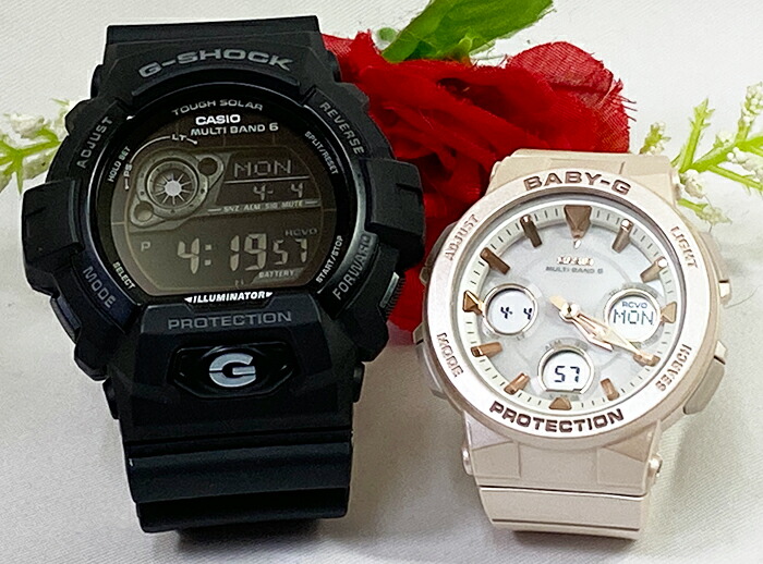 【愛の証 一緒にタフな時を刻もう】Gショック ペアウオッチ gショック 婚約 夫婦 高級クリスマス プレゼント おすすめG-SHOCK BABY-G カシオ 2本セット GW-8900A-1JF BGA-2510-4AJF 愛の証 誕生日 御祝い還暦 銀婚式結婚記念日バレンタイン 婚約|時計のジュエリータイム ムラタ