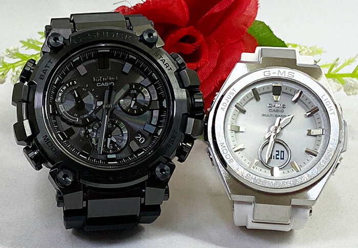 【あなたと刻む、これからの時間】恋人たちのGショックペア G-SHOCK BABY-G ペアウォッチ ペア腕時計 カシオ 2本セット gショック 電波ソーラー MTG-B3000B-1AJF MSG-W200-7AJF ラッピング無料 手書きのメッセージカード 婚約　夫婦 高級　クリスマス プレゼント