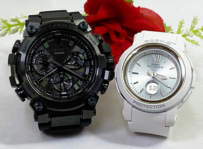 【あなたと刻む、これからの時間】恋人たちのGショックペア G-SHOCK BABY-G ペアウォッチ ペア腕時計 カシオ 2本セット gショック 電波ソーラー MTG-B3000B-1AJF BGA-2900-7AJF ラッピング無料 手書きのメッセージカード 婚約夫婦 高級クリスマス プレゼント