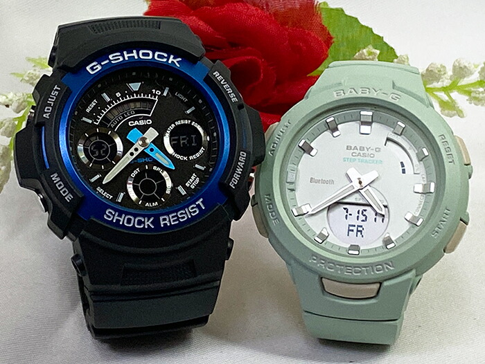 福袋特集 恋人たちのgショック ペアウオッチ G Shock Baby G ペア腕時計 カシオ 2本セット Gショック ベビーg Aw 591 2ajf Bsa B100cs 3ajf 電池式 アナデジ お揃い 人気 ラッピング無料 G Shock クリスマスプレゼント あす楽対応 Fucoa Cl