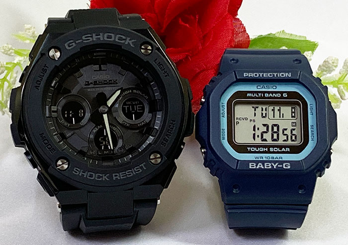 【愛の証 一緒にタフな時を刻もう】Gショックペアウオッチ gショック 人気 婚約　夫婦 高級クリスマス プレゼント G-SHOCK BABY-G カシオ 2本セット 電波ソーラー GST-W300G-1A1JF BGD-5650-2JF アナデジ デジタル誕生日 御祝い還暦 銀婚式｜時計のジュエリータイム　ムラタ