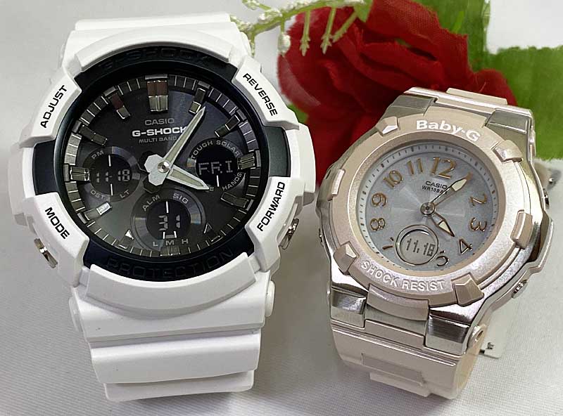 【愛の証 一緒にタフな時を刻もう】Gショックペアウオッチ G-SHOCK BABY-G ペアウォッチ ペア腕時計 カシオ 2本セット gショック 電波ソーラー GAW-100B-7AJF BGA-1100-4BJF アナデジ クリスマス プレゼント 誕生日 御祝い 還暦 銀婚式 結婚記念日 婚約｜時計のジュエリータイム　ムラタ