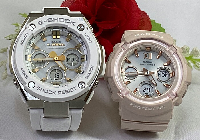 【愛の証 一緒にタフな時を刻もう】Gショック ペアウォッチ g-ショック 人気 婚約 夫婦 高級 クリスマス プレゼント おすすめG-SHOCK BABY-G カシオ 2本セット アナデジ GST-W300-7AJF BGA-2800-4A2JF|時計のジュエリータイム ムラタ