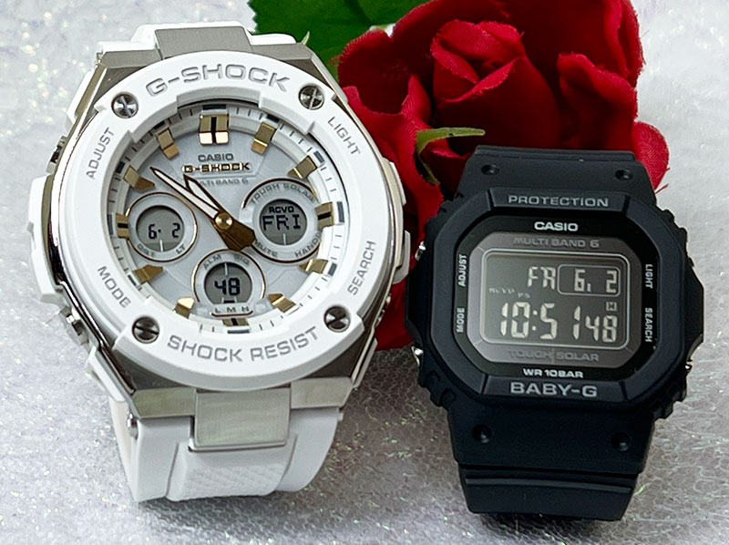 【愛の証 一緒にタフな時を刻もう】Gショック ペアウオッチ G-SHOCK BABY-G カシオ 2本セット GST-W300-7AJF BGD-5650-1CJF プレゼント プレゼント　クリスマス　誕生日 御祝い還暦 銀婚式　結婚記念日　バレンタイン 婚約｜時計のジュエリータイム　ムラタ