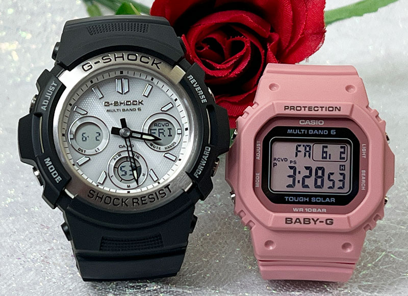 【愛の証 一緒にタフな時を刻もう】ペアウオッチ gショックGショック ペアウオッチ G-SHOCK BABY-G カシオ 2本セット AWG-M100S-7AJF BGD-5650-4JF 人気 婚約　夫婦 高級　クリスマス プレゼント おすすめ 誕生日 御祝い還暦 銀婚式 結婚記念日 婚約｜時計のジュエリータイム　ムラタ