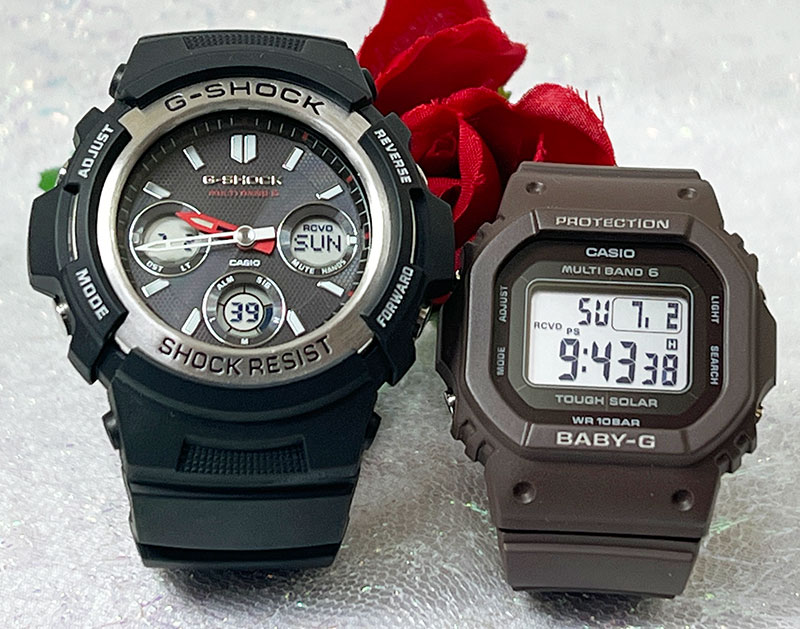 【愛の証 一緒にタフな時を刻もう】Gショック ペアウオッチ G-SHOCK BABY-G カシオ 2本セット AWG-M100-1AJF BGD-5650-5JF プレゼント クリスマス プレゼント 誕生日 御祝い還暦 銀婚式 結婚記念日 婚約|時計のジュエリータイム ムラタ