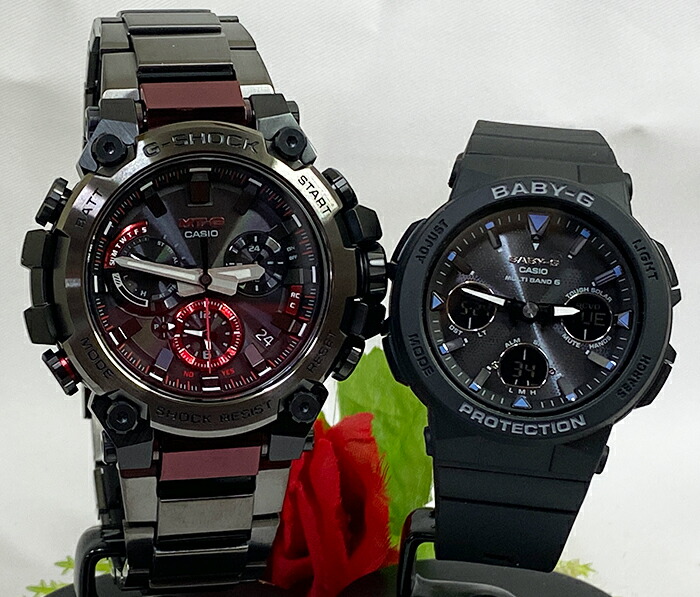 【あなたと刻む、これからの時間】ペアウオッチ gショック恋人たちのGショック ペアウオッチ G-SHOCK BABY-G ペア腕時計 カシオ 2本セット gショック ベビーg MTG-B3000BD-1AJF BGA-2500-1AJF ソーラー電波 クリスマス誕生日 御祝い還暦 銀婚式　結婚記念日婚約