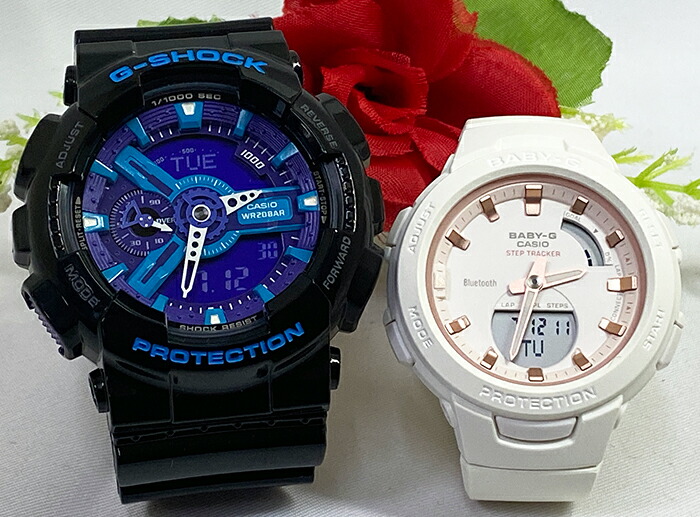 お得セット 恋人たちのGショック ペアウオッチ G-SHOCK BABY-G ペア腕時計 カシオ 2本セット gショック ベビーg  GA-110HC-1AJF BSA-B100CS-7AJF 電池式 Bluetooth 搭載 アナデジ デジタル お揃い 人気 ラッピング無料  g-shock クリスマスプレゼント あす楽対応 fucoa.cl