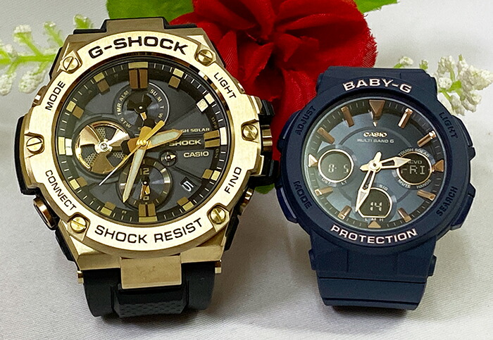 お待たせ! 恋人たちのGショックペア G-SHOCK BABY-G ペアウォッチ ペア腕時計 カシオ 2本セット gショック タフソーラー 電波ソーラー  GST-B100GB-1A9JF BGA-2510-2AJF 人気 ラッピング無料 手書きのメッセージカードお付けします あす楽対応  クリスマスプレゼント fucoa.cl