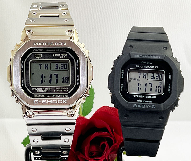 【あなたと刻む、これからの時間】恋人たちのGショックペアウオッチ g-ショック人気 婚約夫婦 高級クリスマス プレゼント おすすめG-SHOCK BABY-G ペアウォッチ カシオ 2本セット 電波ソーラー GMW-B5000D-1JF BGD-5650-1JF 誕生日 御祝い還暦 結婚記念日 婚約