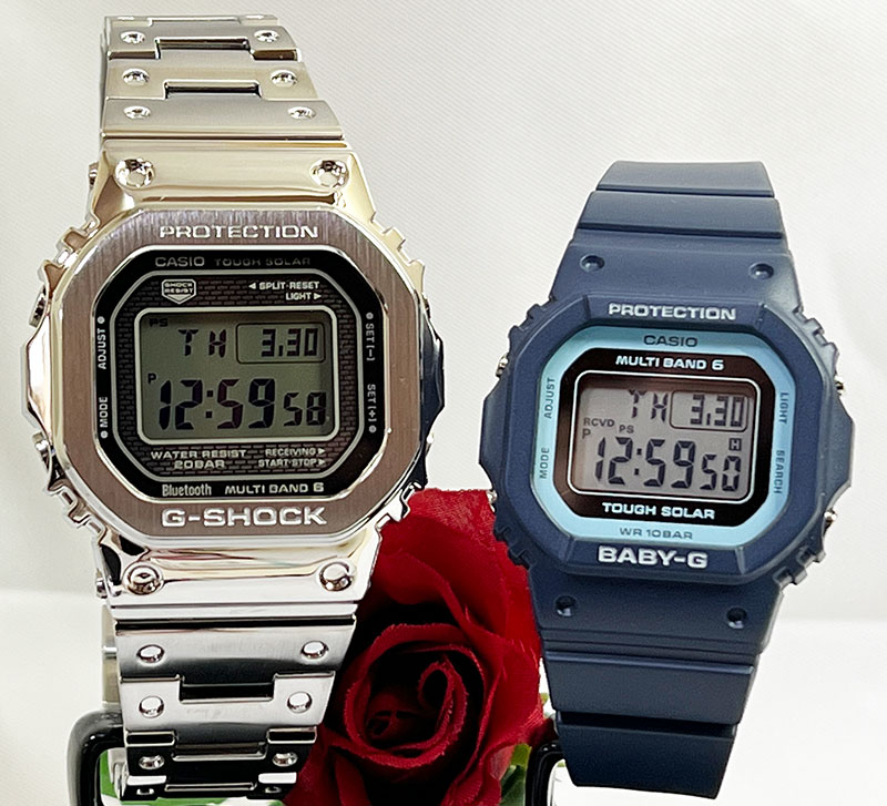 【あなたと刻む、これからの時間】恋人たちのGショックペアウオッチ G-SHOCK BABY-G ペアウォッチ ペア腕時計 カシオ 2本セット gショック 電波ソーラー GMW-B5000D-1JF BGD-5650-2JF アナデジ デジタル　クリスマス 誕生日 御祝い 銀婚式 結婚記念日 婚約