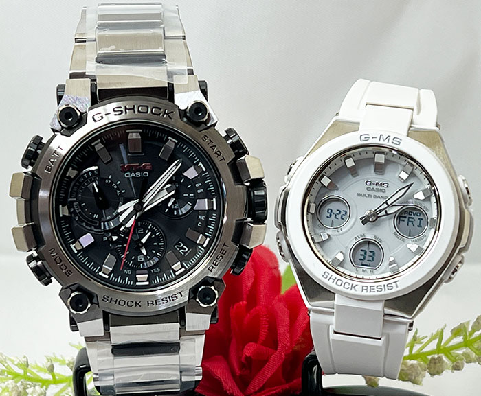 【あなたと刻む、これからの時間】恋人たちのGショックペアウォッチgショック G-SHOCK BABY-G 人気 婚約夫婦 高級クリスマス プレゼント おすすめ ペア腕時計 カシオ 2本セット gショック 電波ソーラー MTG-B3000D-1AJF MSG-W100-7AJF ラッピング無料