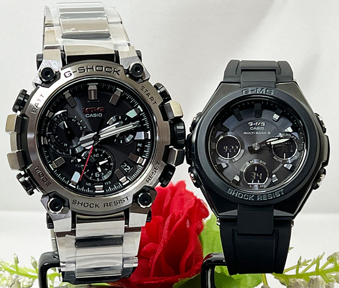 【あなたと刻む、これからの時間】恋人たちのGショック G-SHOCK BABY-G ペアウォッチ 婚約夫婦 高級クリスマス プレゼント おすすめペア腕時計カシオ 2本セット 電波ソーラー MTG-B3000D-1AJF MSG-W100G-1AJF ラッピング無料 手書きのメッセージカード 104,665円