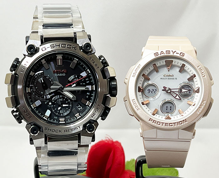 【あなたと刻む、これからの時間】恋人たちのGショック G-SHOCK BABY-G ペアウォッチ gショック 人気 婚約　夫婦 高級クリスマス プレゼント おすすめペア腕時計 カシオ 2本セット gショック 電波ソーラー MTG-B3000D-1AJF BGA-BGA-2510-4AJF 97,405円