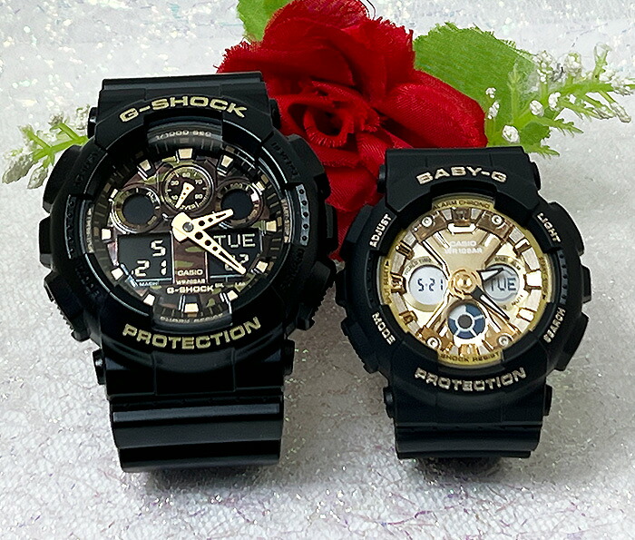 【愛の証 一緒にタフな時を刻もう】ペアウオッチ gショックGショックペアウォッチ G-SHOCK BABY-G ペア腕時計 カシオ 2本セット アナデジ GA-100CF-1A9JF BA-130-1A3JF 夫婦 カップル 人気 婚約　夫婦 高級　クリスマス プレゼント おすすめ｜時計のジュエリータイム　ムラタ 26,136円