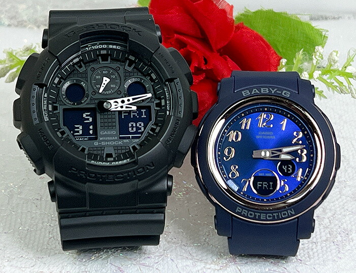 【愛の証 一緒にタフな時を刻もう】Gショック ペアウオッチ G-SHOCK BABY-G ペア腕時計 カシオ 2本セット GA-100-1A1JF BGA-290SA-2AJF プレゼント 人気 婚約夫婦 高級クリスマス プレゼント おすすめ 誕生日 御祝い 銀婚式 結婚記念日 婚約｜時計のジュエリータイム　ムラタ