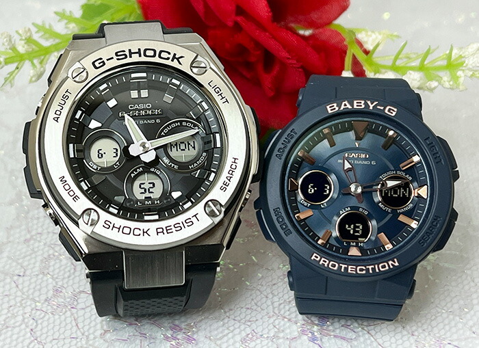 【愛の証 一緒にタフな時を刻もう】ペアウオッチ gショックGショック ペアウオッチ G-SHOCK Gスチール ソーラー 電波 カシオ GST-W310-1AJF BGA-2510-2AJF プレゼント クリスマス プレゼント 誕生日 御祝い 還暦 銀婚式｜時計のジュエリータイム　ムラタ