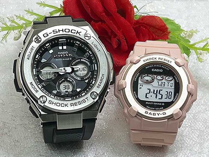 【愛の証 一緒にタフな時を刻もう】Gショック ペアウォッチgショック 人気 婚約 夫婦 高級 クリスマス プレゼント おすすめ G-SHOCK BABY-G カシオ 2本セット ソーラー電波 アナデジ GST-W310-1AJF BGR-3003NC-4JF お付けします|時計のジュエリータイム ムラタ
