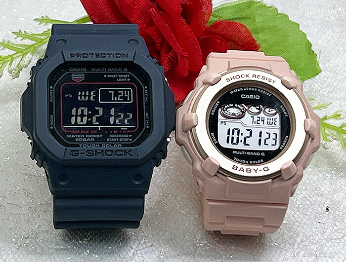 【愛の証 一緒にタフな時を刻もう】ペアウオッチ gショックGショック ペアウォッチ gショック 人気 婚約 夫婦 高級 クリスマス プレゼント おすすめG-SHOCK BABY-G カシオ 2本セット ソーラー電波 アナデジ GW-M5610U-2JF BGR-3003NC-4JF|時計のジュエリータイム ムラタ