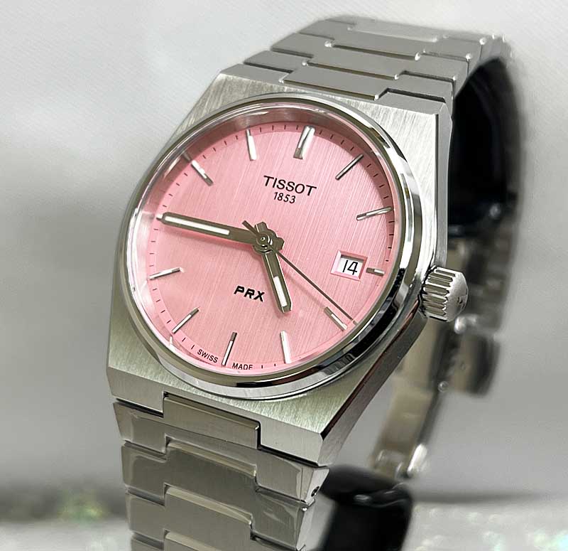 【スイスの伝統と革新の調和】即納 ティソ prx 腕時計 TISSOT ティソ PRX ユニセックス クォーツ tissot T137.210.11.331.00 ピンク文字盤 T-Classic 電池式 ケース径35ミリ メンズ腕時計 レディス腕時計 ウオッチ 小さい時計