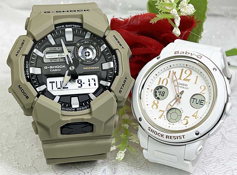 【愛の証 一緒にタフな時を刻もう】Gショック ペアウオッチ G-SHOCK BABY-G ペア腕時計 カシオ 2本セット gショック ベビーg GA-010-5AJF GA-150EF-7BJF 誕生日 御祝い還暦 銀婚式 結婚記念日 婚約人気 婚約夫婦 高級クリスマス プレゼント|時計のジュエリータイム ムラタ