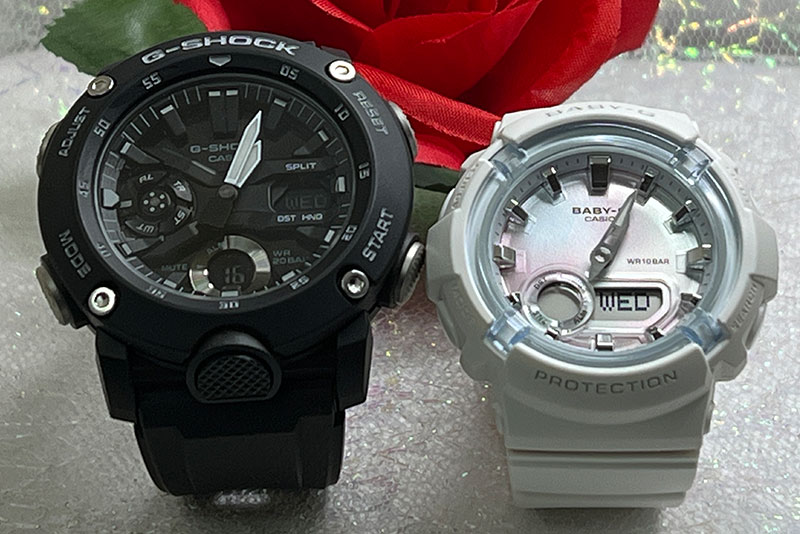 【愛の証 一緒にタフな時を刻もう】Gショック ペアウオッチ G-SHOCK BABY-G ペア腕時計 カシオ 2本セット GA-2000S-1AJF BGA-280-7AJF 愛の証 誕生日 御祝い 銀婚式 結婚記念日 婚約 婚約 夫婦 高級 クリスマス プレゼント|時計のジュエリータイム ムラタ
