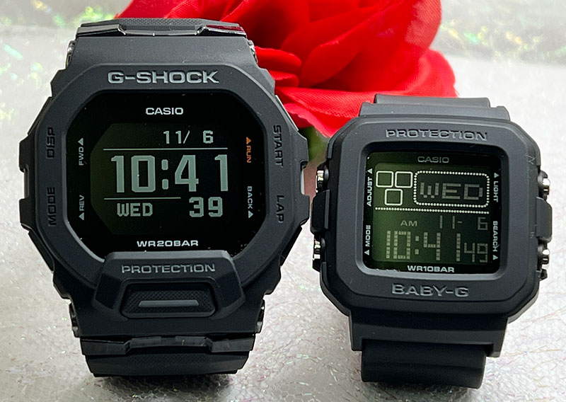 【愛の証 一緒にタフな時を刻もう】ペアウオッチ gショックGショック ペアウオッチ G-SHOCK BABY-G カシオ 2本セット GBD-200-1JF BGD-10-1JF 電池式 プレゼント クリスマス g-shock プレゼント 誕生日 御祝い 銀婚式 結婚記念日 婚約　夫婦　高級｜時計のジュエリータイム　ムラタ
