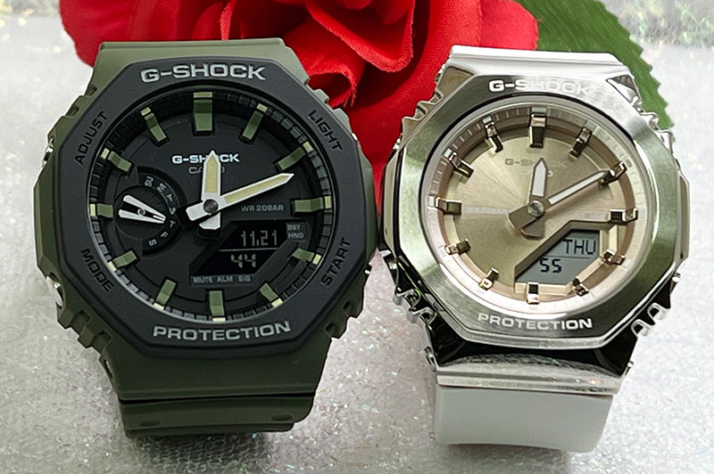 【愛の証 一緒にタフな時を刻もう】Gショックペアウオッチ Gショック ペア G-SHOCK BABY-G ペア腕時計 カシオ 2本セット アナデジ GA-2110SU-3AJF GM-S2110-7A9JF 人気 婚約夫婦 高級クリスマス プレゼント 誕生日 御祝い還暦 銀婚式 結婚記念日 婚約|時計のジュエリータイム ムラタ