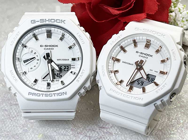 【愛の証 一緒にタフな時を刻もう】Gショック ペアウオッチ G-SHOCK BABY-G カシオ 2本セット GMA-S2100-7AJFGMA-P2100M-7AJF デジタル アナデジ 電池式 プレゼント 誕生日 御祝い 銀婚式 結婚記念日 婚約 婚約 夫婦 高級 クリスマス プレゼント|時計のジュエリータイム ムラタ