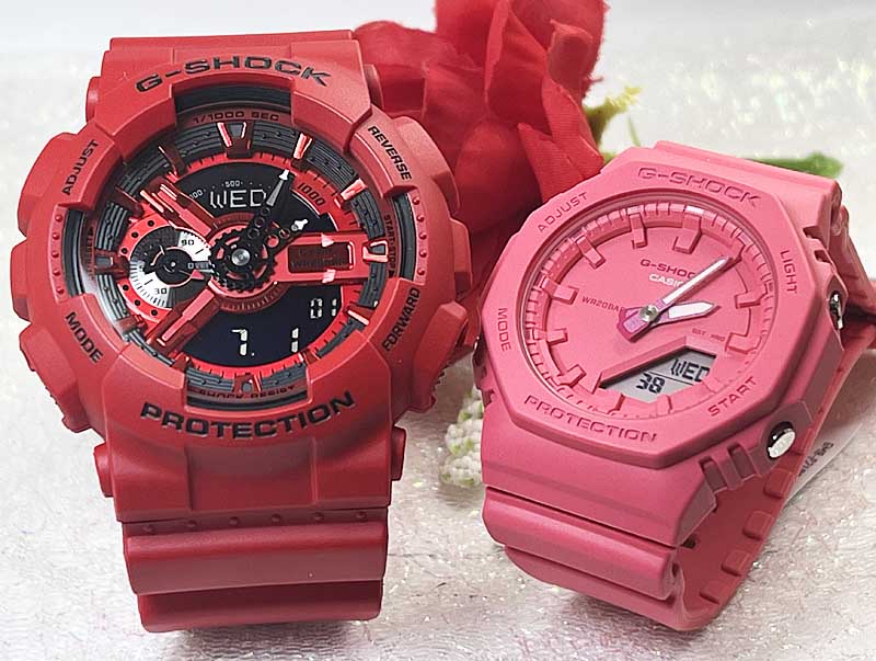 【愛の証 一緒にタフな時を刻もう】Gショックペアウオッチ G-SHOCK BABY-G ペア腕時計 カシオ 2本セット アナデジGA-110RRB-4AJFGMA-P2100-4AJF 夫婦 高級 クリスマス プレゼント おすすめ 誕生日 御祝い 還暦 銀婚式 結婚記念日|時計のジュエリータイム ムラタ