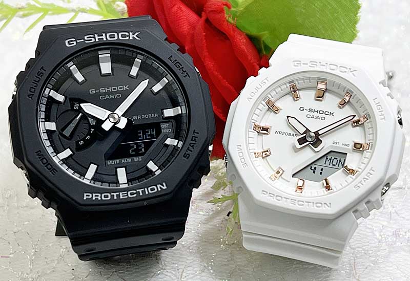 【愛の証 一緒にタフな時を刻もう】Gショック ペアウオッチ G-SHOCK BABY-G ペア腕時計 カシオ 2本セット GA-2100-1AJFGMA-P2100M-7AJF 愛の証 人気 婚約 夫婦 高級 クリスマス プレゼント おすすめ ラッピング無料 手書きのメッセージお付けします|時計のジュエリータイム ムラタ