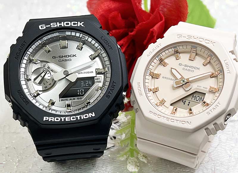 【愛の証 一緒にタフな時を刻もう】Gショック ペアウオッチ G-SHOCK BABY-G ペア腕時計 カシオ 2本セット GA-2100SB-1AJFGMA-P2100M-4AJF 愛の証 人気 婚約 夫婦 高級 クリスマス プレゼント おすすめ ラッピング無料 手書きのメッセージお付けします|時計のジュエリータイム ムラタ