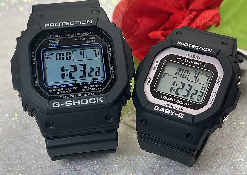 【愛の証 一緒にタフな時を刻もう】ペアウォッチ gショック Gショック 夫婦 高級 クリスマス プレゼント おすすめ G-SHOCK BABY-G カシオ 2本セット 電波ソーラー GW-M5610U-1CJF BGD-5650-1BJF デジタル クリスマス プレゼント 誕生日 御祝い 還暦 銀婚式｜時計のジュエリータイム　ムラタ