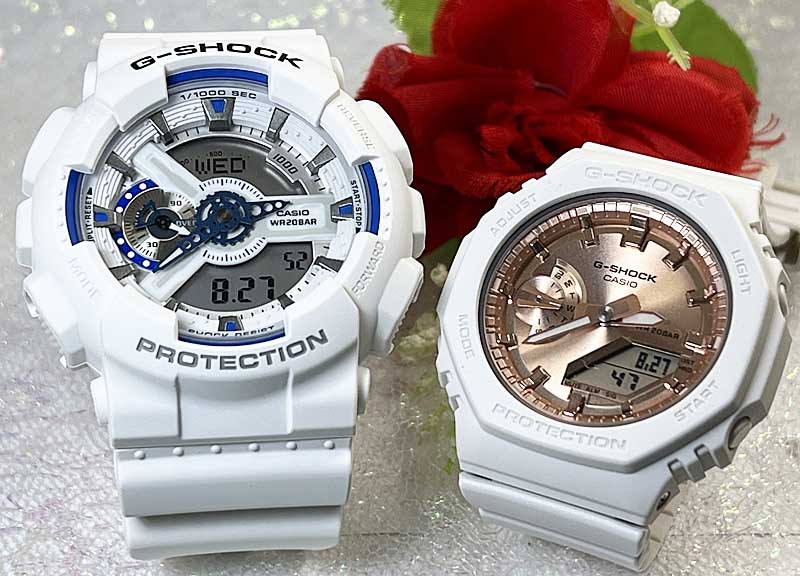 【愛の証 一緒にタフな時を刻もう】ペアウオッチ gショックGショック ペアウオッチ G-SHOCK BABY-G カシオ 2本セット GA-110HDS-7AJFGMA-S2100MD-7AJFプレゼント 誕生日 御祝い 銀婚式 結婚記念日 婚約 婚約夫婦 高級クリスマス プレゼント｜時計のジュエリータイム　ムラタ