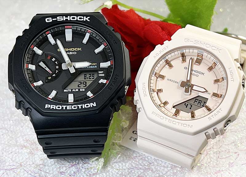 【愛の証 一緒にタフな時を刻もう】Gショック ペアウオッチ G-SHOCK BABY-G カシオ 2本セット gショックメタルシリーズ GA-2100RL-1AJFGMA-P2100M-4AJF 電池式 誕生日 御祝い還暦 結婚記念婚約 婚約夫婦 高級クリスマス プレゼント|時計のジュエリータイム ムラタ