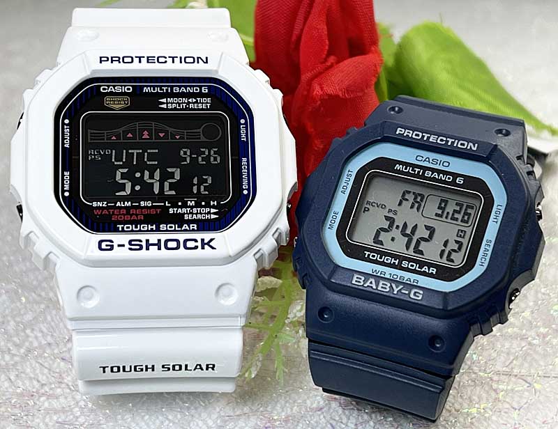 【愛の証 一緒にタフな時を刻もう】ペアウオッチ gショックGショック ペアウオッチ gショック 人気 婚約　夫婦 高級　電波ソーラー クリスマス プレゼント おすすめG-SHOCK BABY-G カシオ 2本セット GWX-5600C-7JFBGD-5650-2JFプレゼント｜時計のジュエリータイム　ムラタ