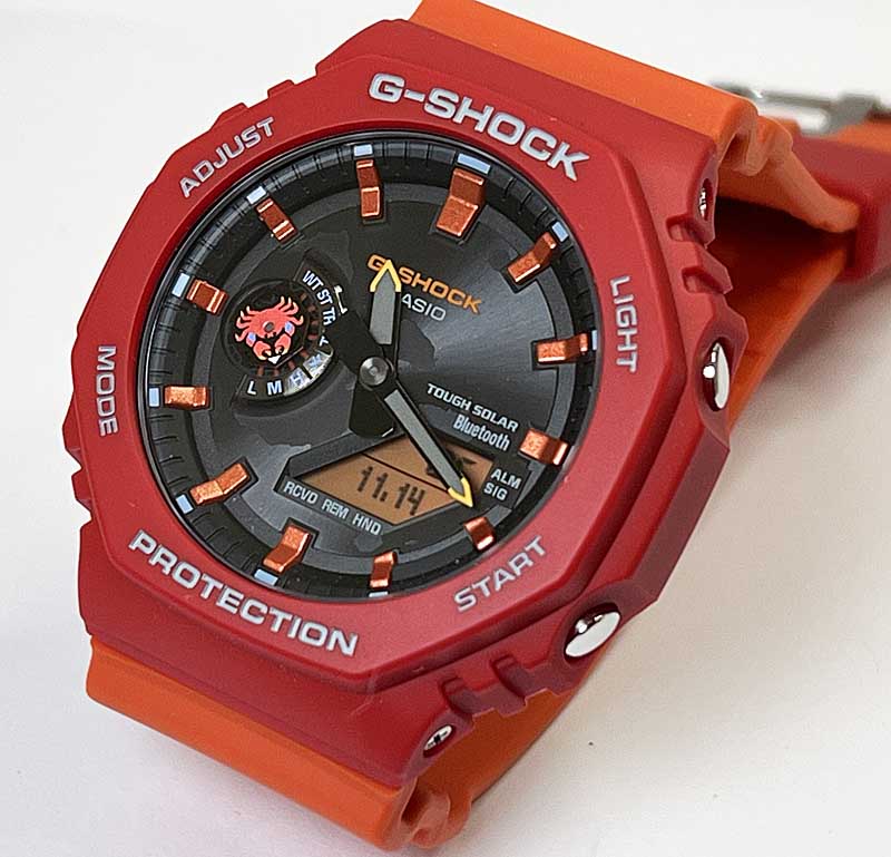 【迷ったら、G-SHOCK】新品＆安心の正規品2025年新作 Gショック G-SHOCK カシオ メンズウオッチ カシオ腕時計 ジーショック チャールズダーウインファンデーション コラボレーションモデル Bluetooth搭載 タフソーラー環境配慮素材採用 GA-B2100DF-4AJR メンズ レッド
